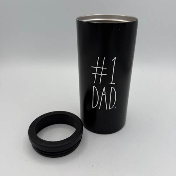 Rae Dunn Other - Rae Dunn #1 Dad Black White Stainless Steel Skinny Can Koozie 12oz Tall Slim Can